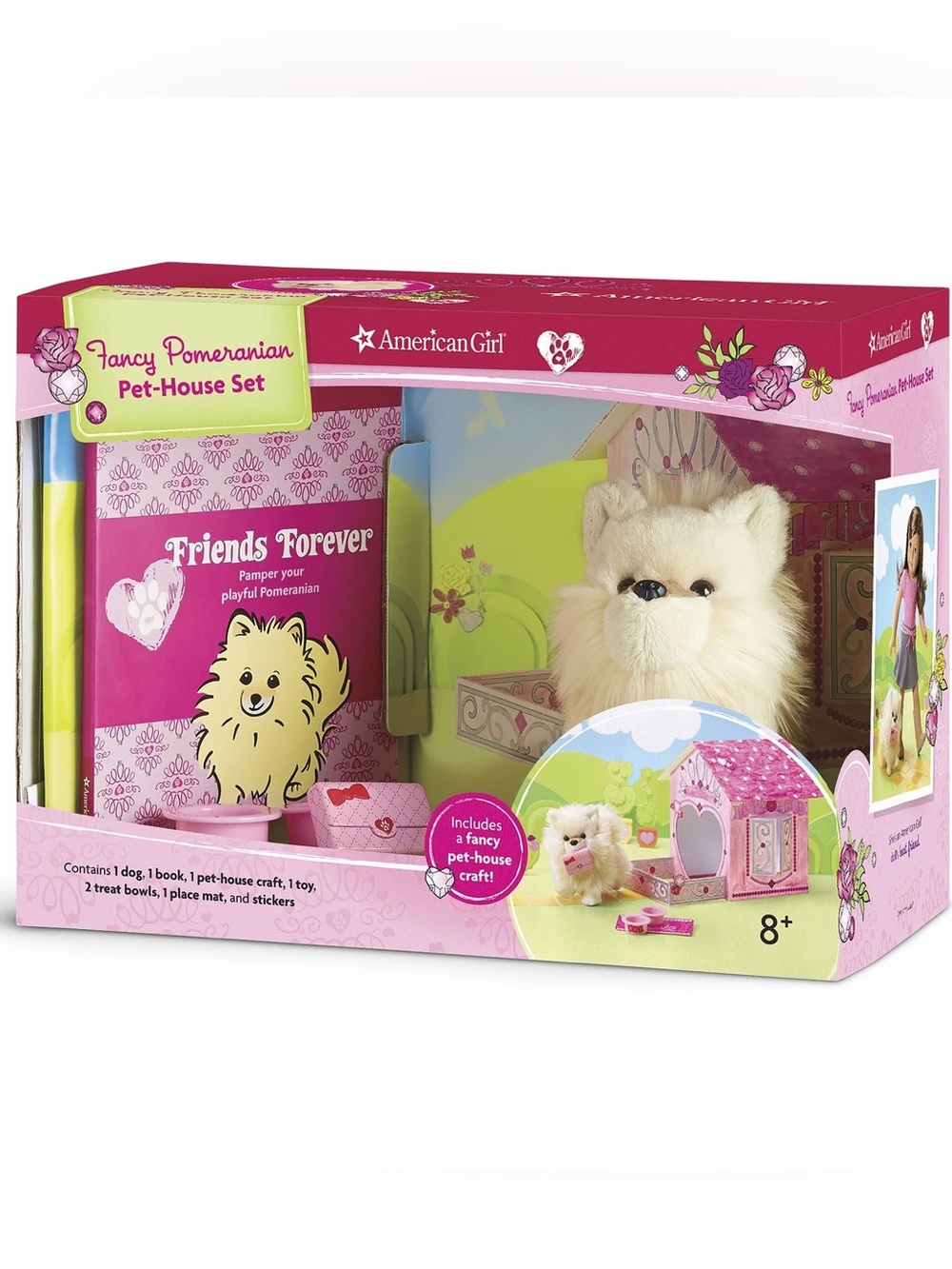 New American Girl Doll Fancy Pomeranian Pet-House Set Rare & Retired